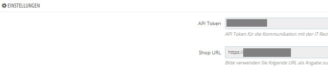 API-Token und Shop-URL bei Prestashop