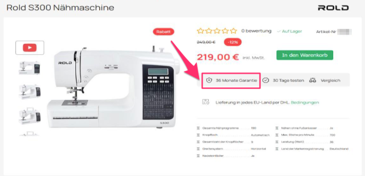 Abmahnung Garantie