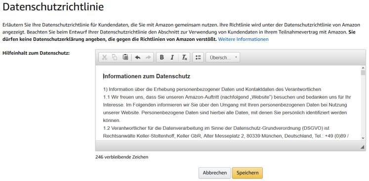 Amazon Datenschutzerklärung