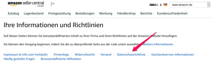 Amazon Datenschutzrichtlinie