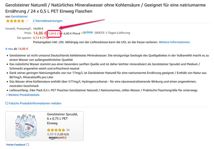 Amazon Grundpreis 1