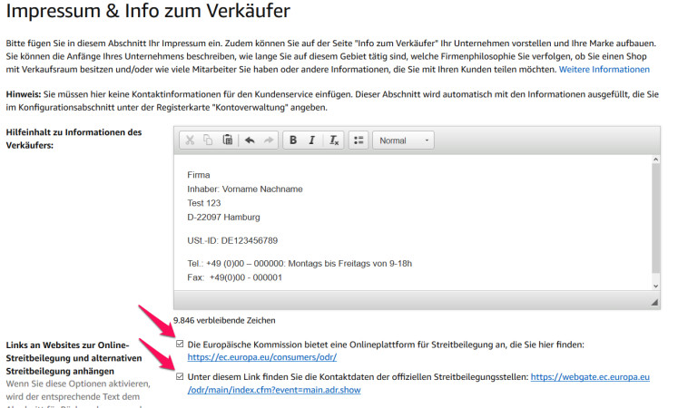 Amazon Impressum