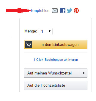 Amazon Weiterempfehlungsbutton