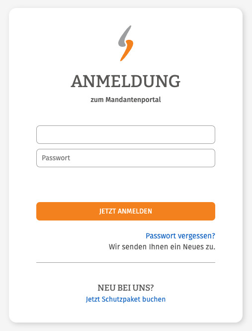 Anmeldung im Mandanteportal