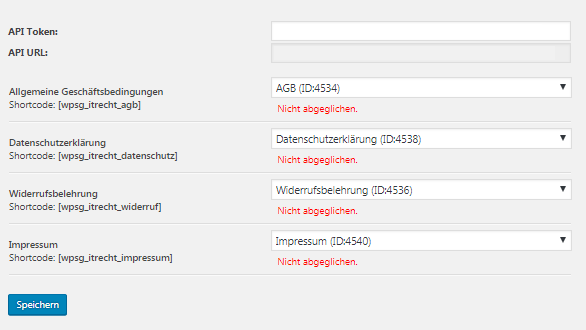 Ansicht nach Zuweisung der Rechtstexte-Seiten-1