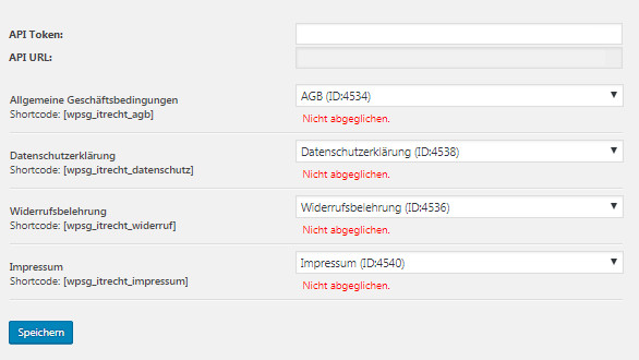 Ansicht nach Zuweisung der Rechtstexte-Seiten-1