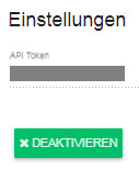 Ansicht nach erzeugtem API-Token bei Billbee