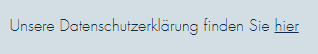 Ansicht verlinkter Text auf der Seite Datenschutzerklärung bei Wix