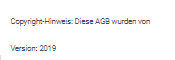 Anzeige Copyright-Hinweis und Versionsnummer am Ende der AGB