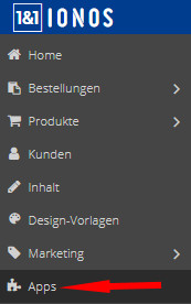 Auswahl Apps im 1&1 Ionos Shop