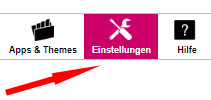 Auswahl Einstellungen im Telekom-Shop