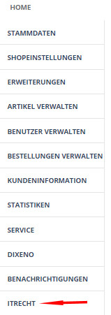 Auswahl IT-Recht nach erfolgter Installation