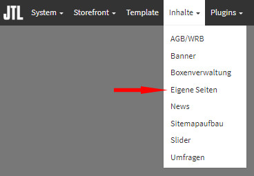 Auswahl Inhalte - eigene Seiten im JTL Shop