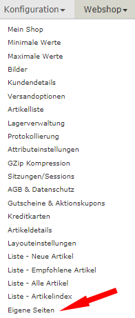 Auswahl Konfiguration - eigene Seiten bei Zen Cart