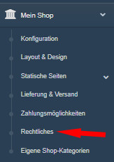 Auswahl Mein Shop - Rechtliches