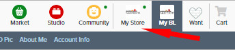 Auswahl MyStore im Bricklink Dashboard