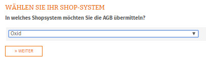 Auswahl Oxid für die Datenübertragung