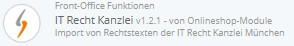 Auswahl Schnittstellen Modul der IT-Recht Kanzlei für Prestashop