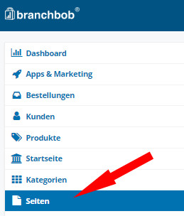 Auswahl Seiten im Branchbob Menü