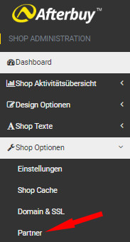 Auswahl Shop-Optionen - Partner