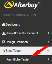 Auswahl ShopTexte - Rechtliche Texte
