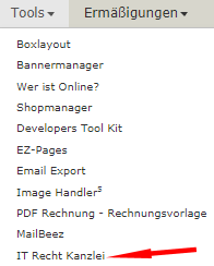 Auswahl Tools - IT-Recht Kanzlei bei Zen Cart