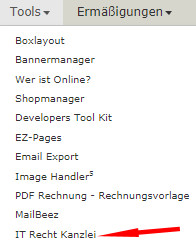 Auswahl Tools - IT-Recht Kanzlei bei Zen Cart