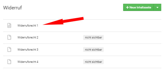 Auswahl Widerruf 1 bei Gambio