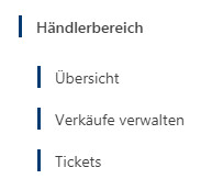 Auswahl real Händlerbereich in der linken Navigation