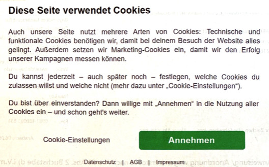 BayLDA Schreiben Screenshot Cookie Consent Tool