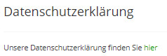 Datenschutzerklärung anklickbar