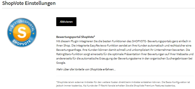 Der azoo Einrichtungsassistent für Shopvote Kundenbewertungen