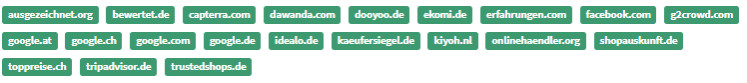 Die Bewertungsquellen der Gruppe 2 bei Shopvote