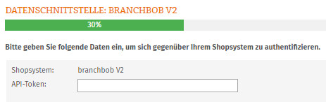 Eingabe API-Token für branchbob V2