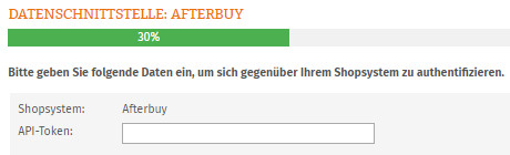Eingabe des Afterbuy API-Token für die Datenübertragung
