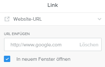 Eingabe des Hosting-Links bei Weebly