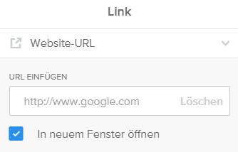 Eingabe des Hosting-Links bei Weebly