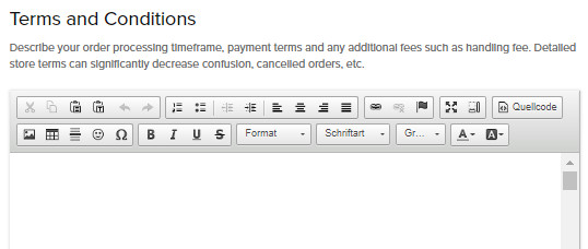 Eingabebereich f&uuml;r alle Rechtstexte bei Bricklink