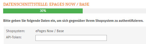 Eingabebereich für das API-Token