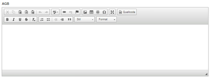 Eingabebereich f&uuml;r die AGB bei Argato