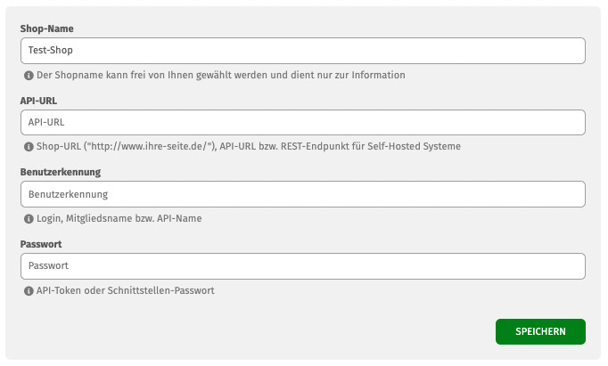 Einrichtung Schnittstelle plentymarkets