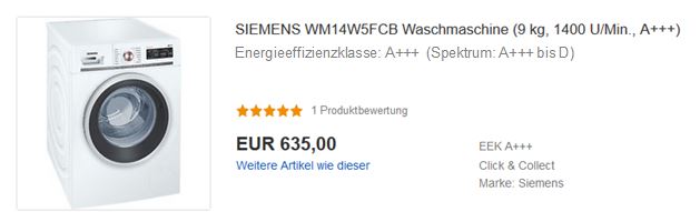 Energieeffizienzklasse und Spektrum auf eBay