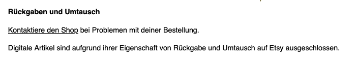 Etsy-Hinweis