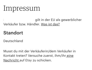 Etsy-Impressum