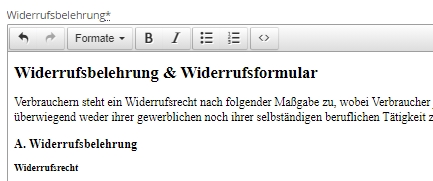 Fairmondo - Einfügen von Widerruf & Widerrufsformular im HTML-Format