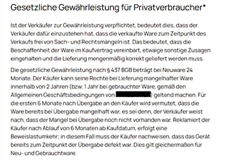 Irref&uuml;hrende Information zur Beweislastumkehr