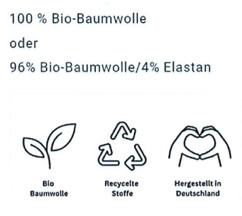 Irref&uuml;hrende Werbung mit Bio-Baumwolle- und Recycling-Logo