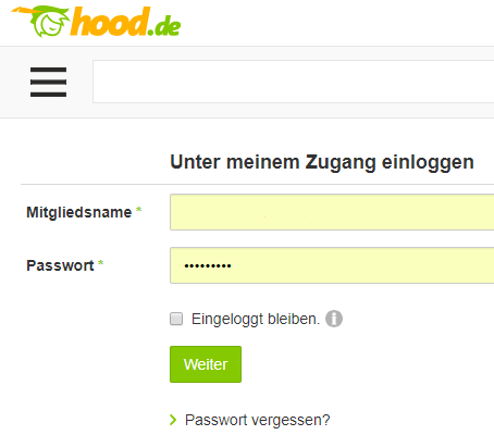 Login Hood Account