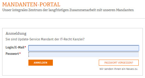 Login Mandantenportal