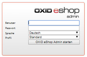 Login Oxid Backend